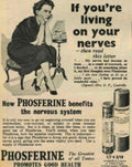 Phosferine Tonic Woman 1950s Vintage Retro Advert Poster
