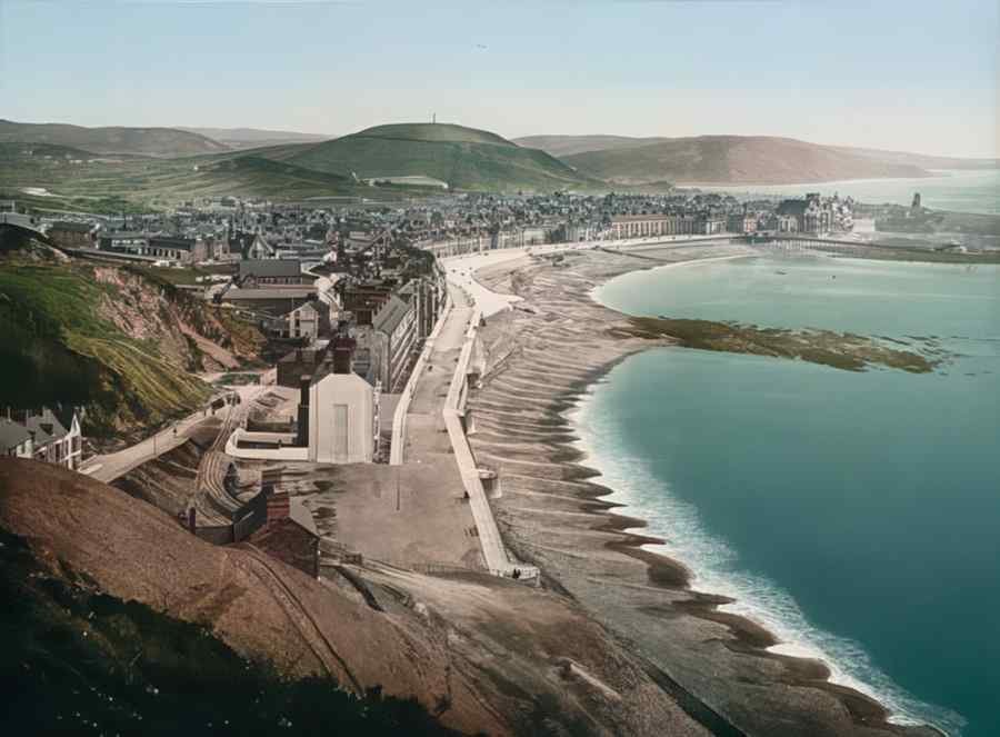 Photochrom Aberystwith2 Vintage A4 Photo Print