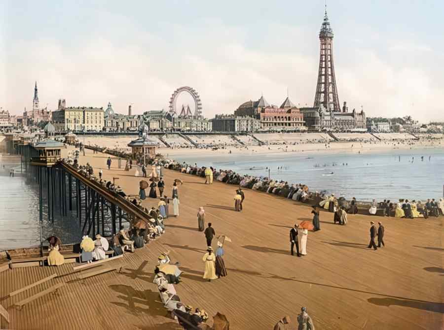Photochrom Blackpool3 Vintage A4 Photo Print