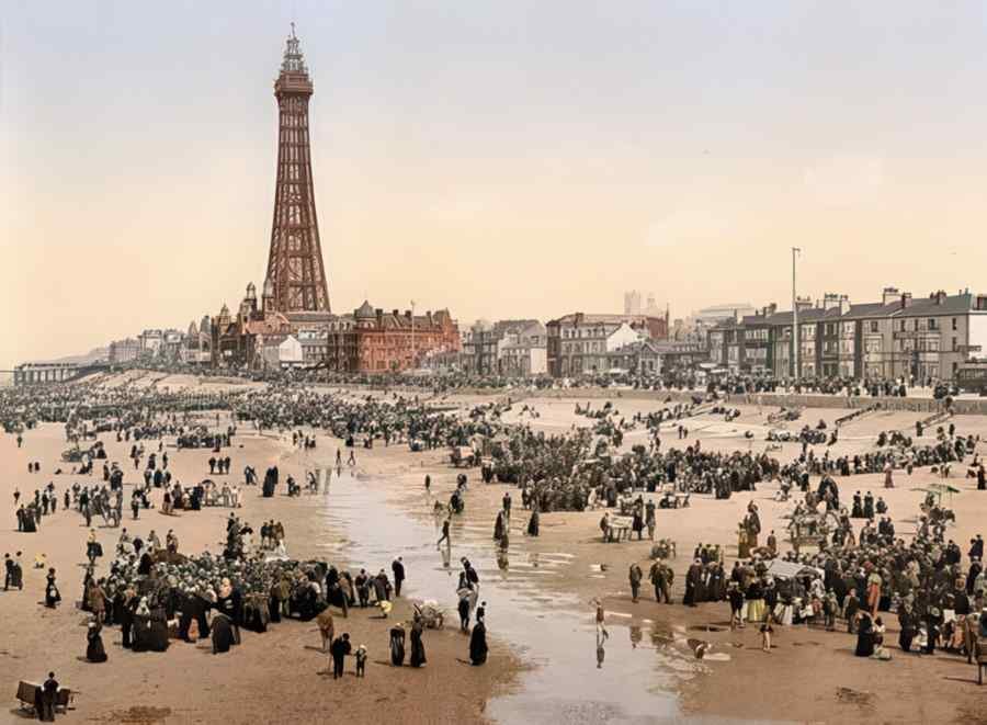 Photochrom Blackpool7 Vintage A4 Photo Print