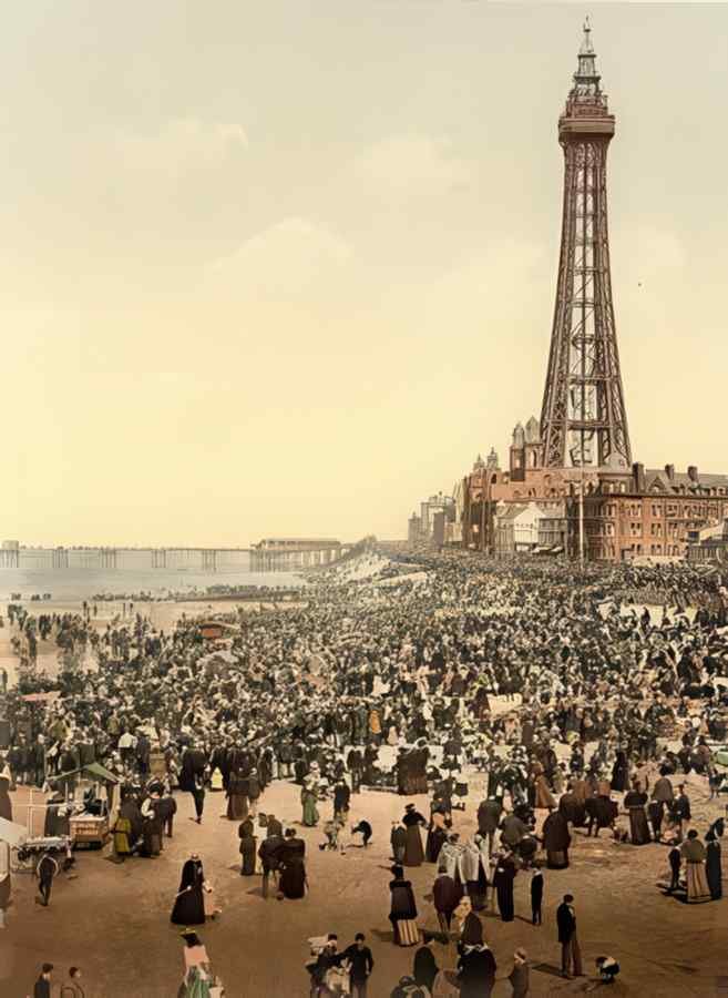 Photochrom Blackpool8 Vintage A4 Photo Print