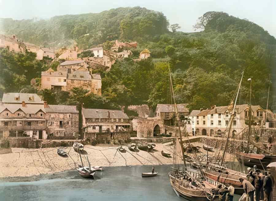 Photochrom Clovelly Vintage A4 Photo Print