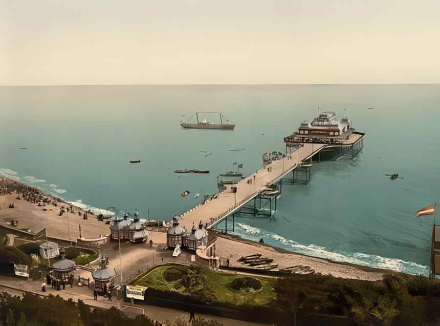 Photochrom Folkestone Vintage A4 Photo Print
