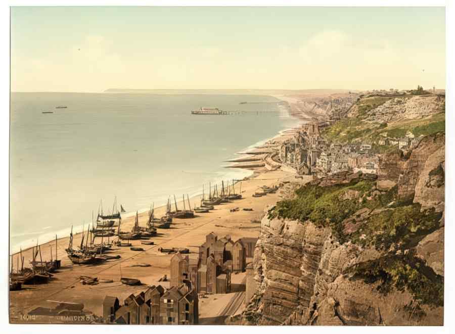 Photochrom Hastings4 Vintage A4 Photo Print