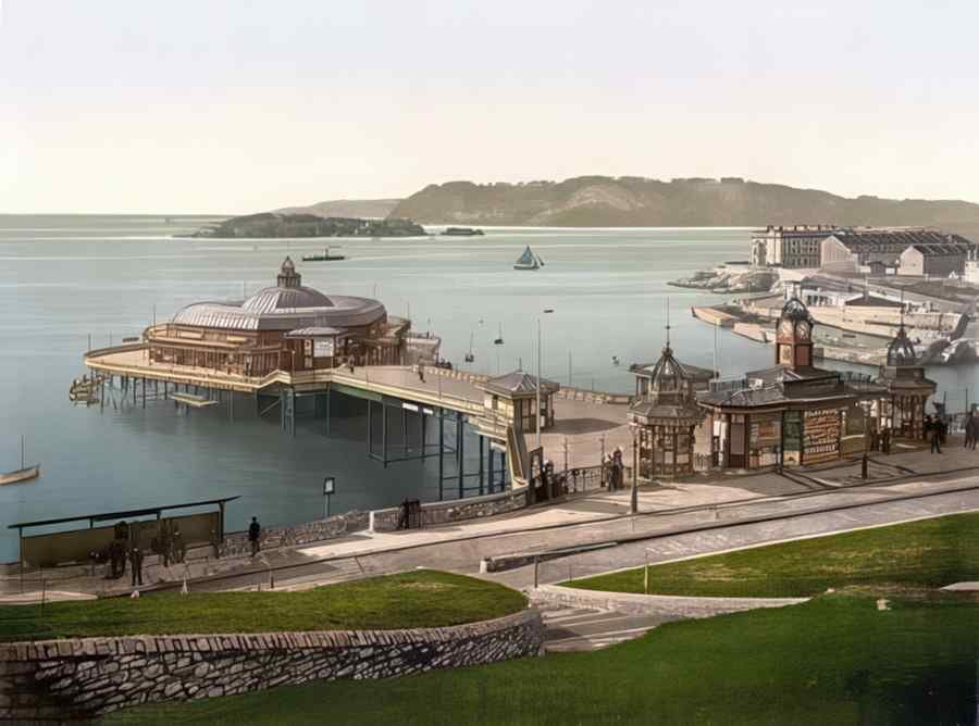 Photochrom Plymouth Vintage A4 Photo Print