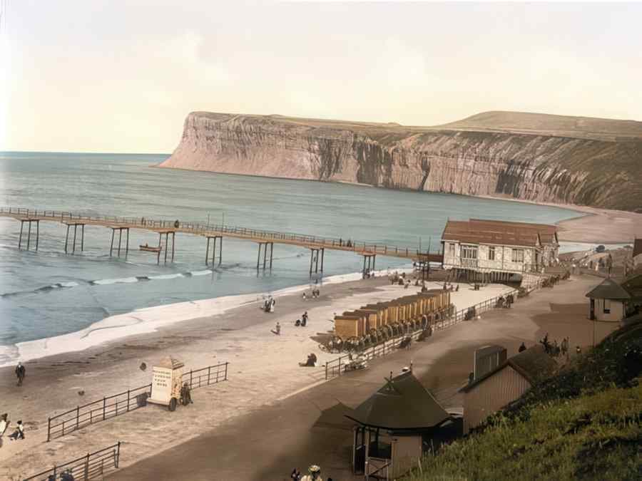 Photochrom Saltburn Vintage A4 Photo Print