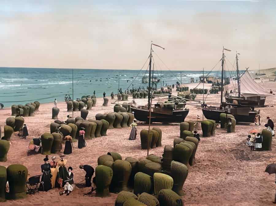 Photochrom Scheveningenholland2 Vintage A4 Photo Print