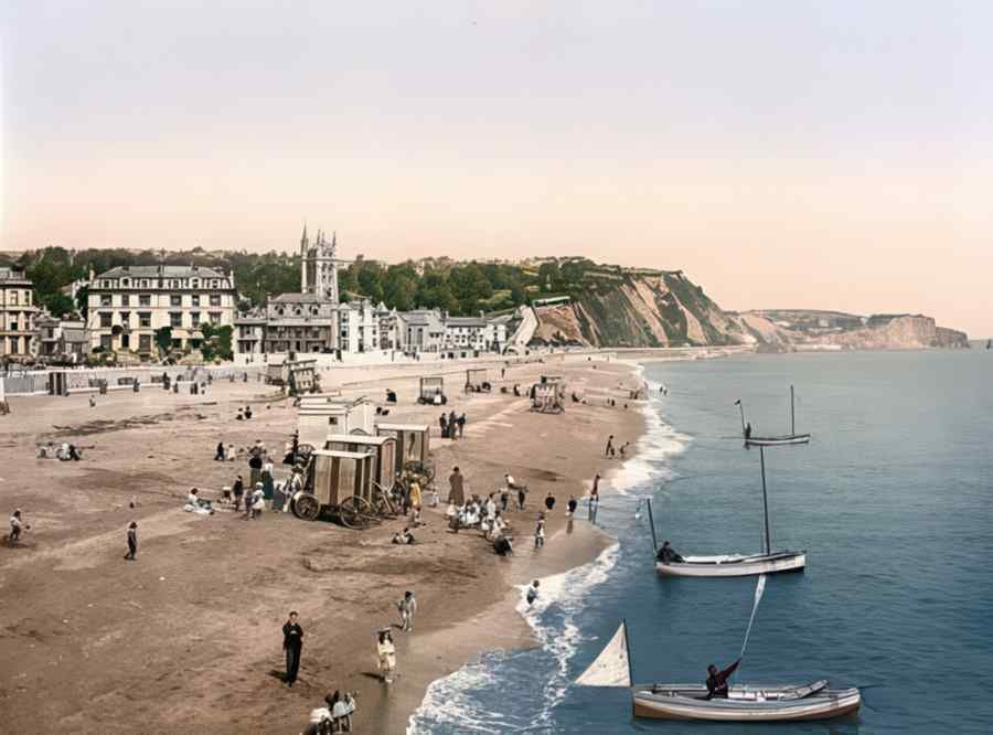 Photochrom Teignmouth Vintage A4 Photo Print