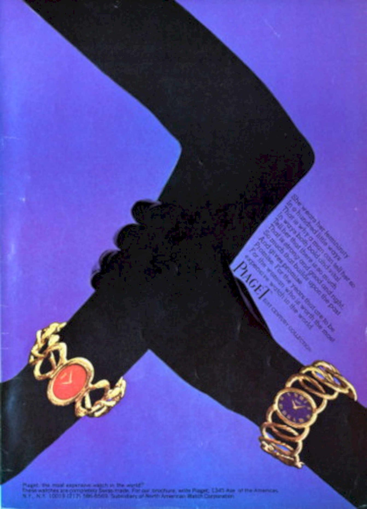Piaget Watches Collection 1960s Vintage Retro Advert