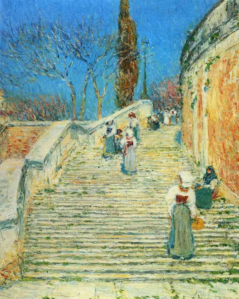 Piazza Di Spagna Rome Hassam Impressionism American A4 Photo Print