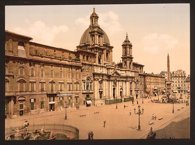 Piazza Navona Rome Vintage A4 Photo Print