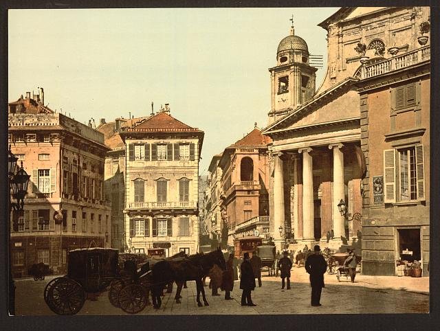 Piazza dellAnnunziata Genoa Vintage A4 Photo Print