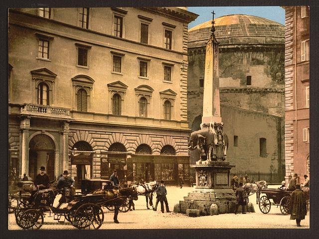 Piazza di Minerva Rome Vintage A4 Photo Print