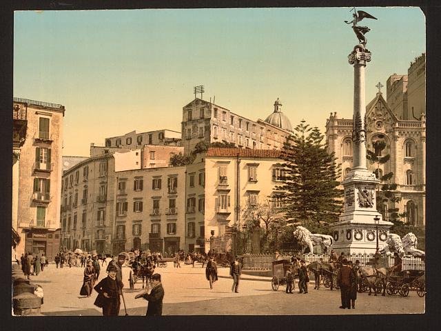 Piazza of Martiri ie Piazza dei Martiri Naples Vintage A4 Photo Print