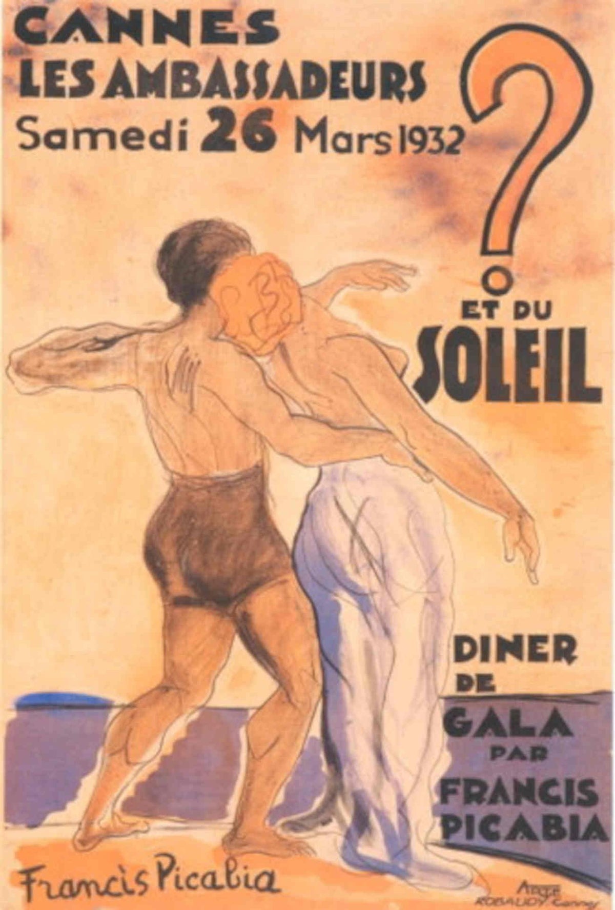 Picabia Cannes 1932 1930s Vintage Retro Advert Poster