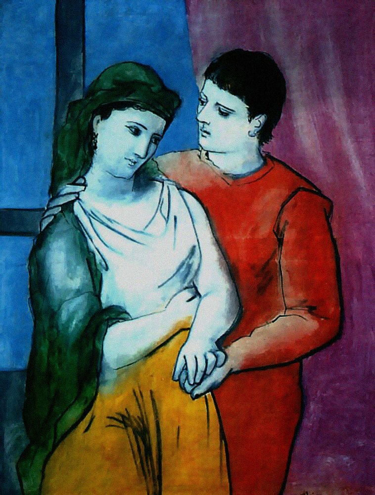 Picasso Lovers Art A4 Photo Print
