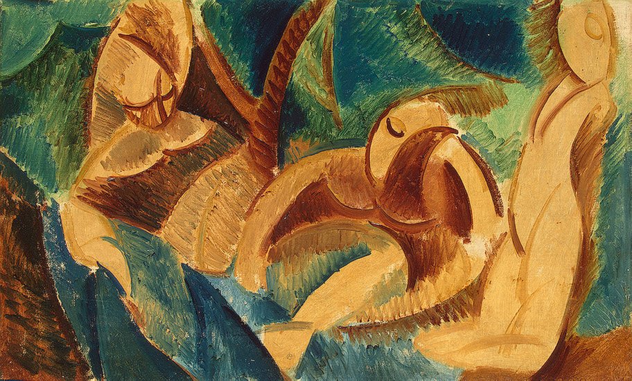 Picasso Pablo Bathing 1908 Art A4 Photo Print