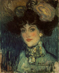 Picasso Pablo Girl With Plumed Hat, 1901 Art A4 Photo Print