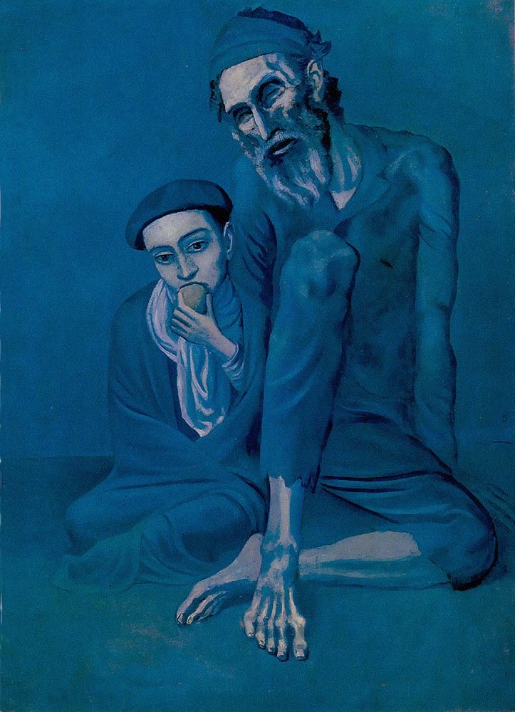 Picasso Pablo Old Jew And Boy 1903 Art A4 Photo Print