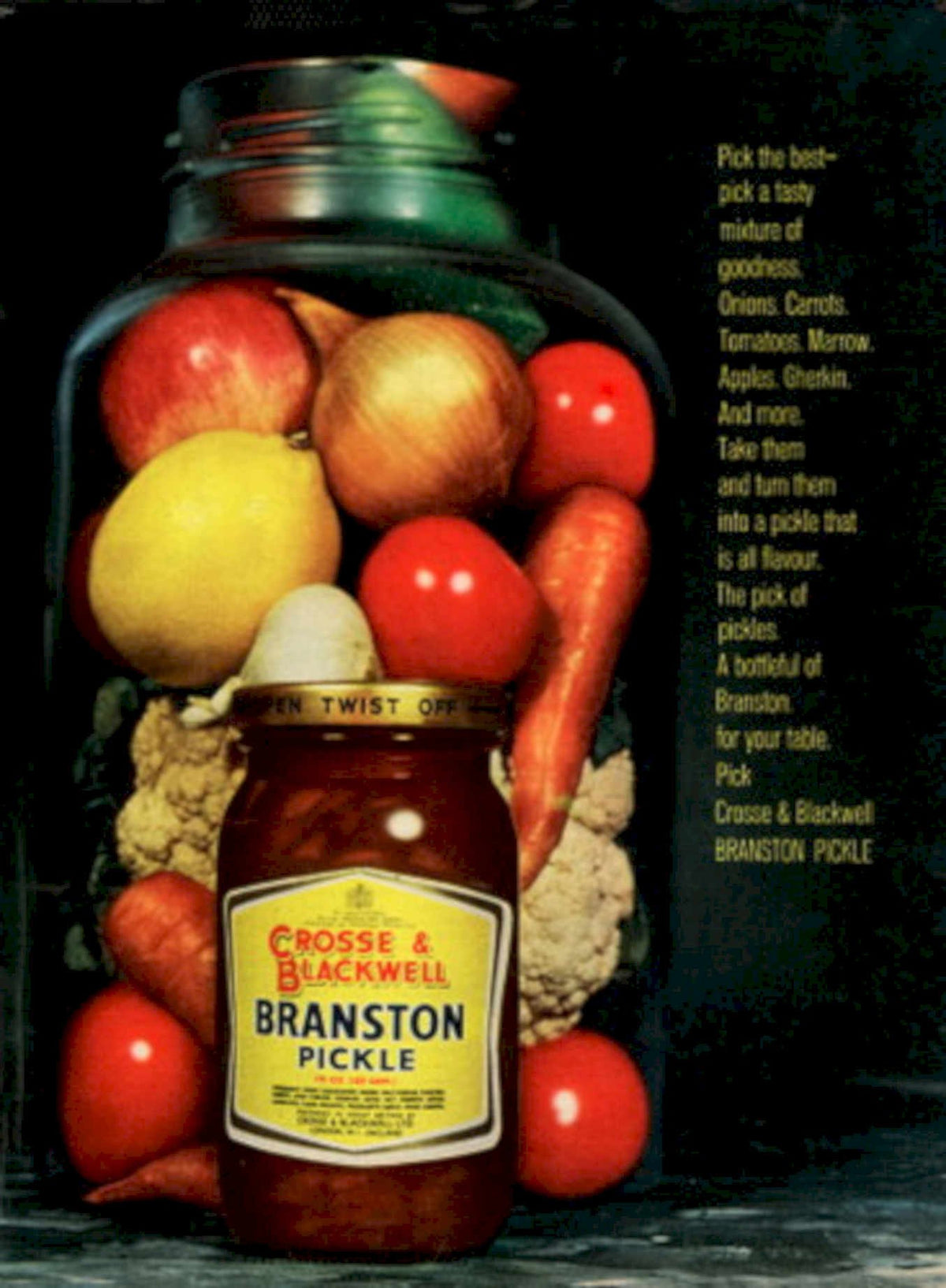 Pickle Jar Ingredients 1960s Vintage Retro Advert