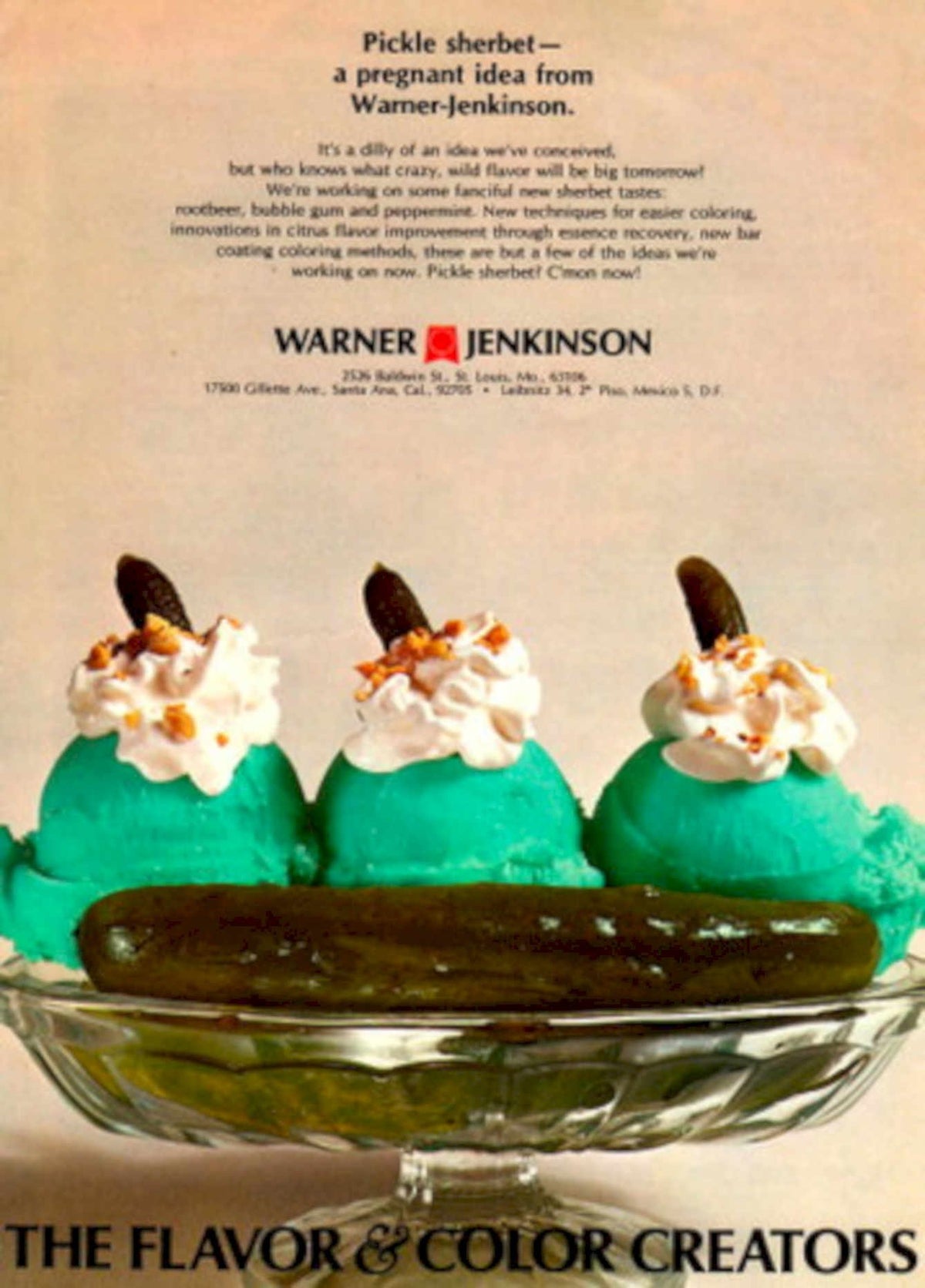 Pickle Sherbet Scoops 1960s Vintage Retro Advert
