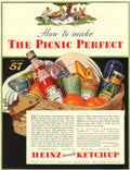 Picnic Basket Ketchup 1930s Vintage Retro Advert Poster