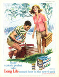 Picnic Beer Lakeside 1960s Vintage Retro Advert