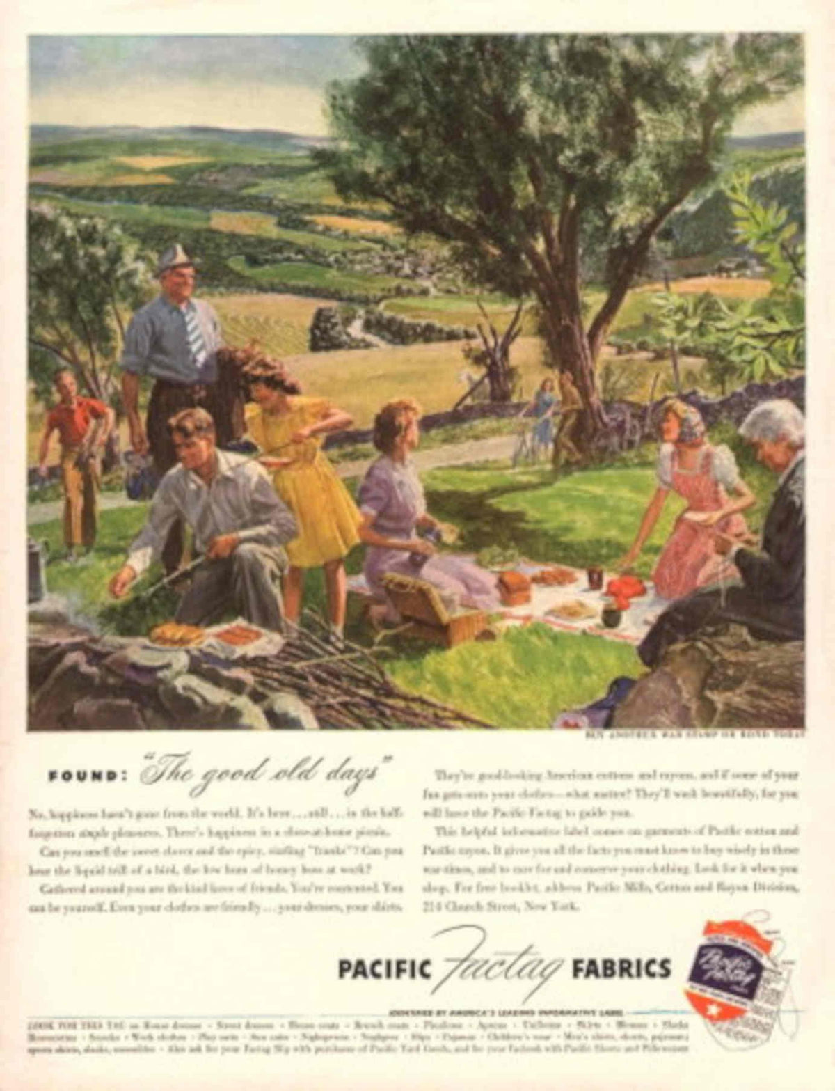Picnic Days Tag 1940s Vintage Retro Advert Poster