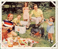 Picnic Family Bbq 1950s Vintage Retro Advert Poster