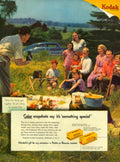 Picnic Family Kodak 1950s Vintage Retro Advert Poster