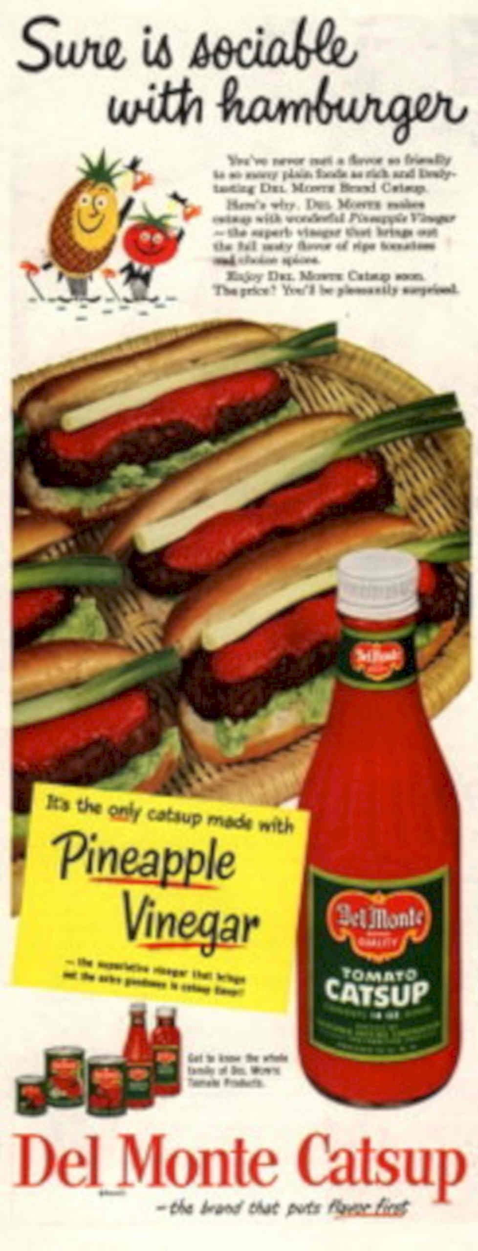 Picnic Hotdogs Burgers 1950s Vintage Retro Advert Poster