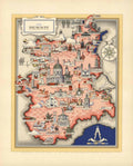 Piemonte Map Vintage Vintage Retro Advert Poster