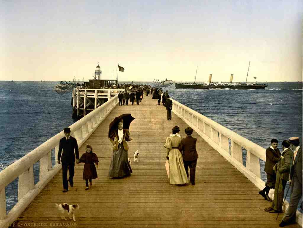 Pier Ostend Belgium Vintage A4 Photo Print