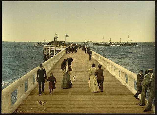 Pier Ostend Vintage A4 Photo Print