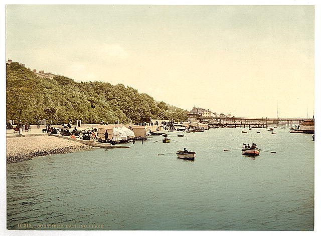 Pier and bathing place looking East Southend on Sea Vintage A4 Photo Print