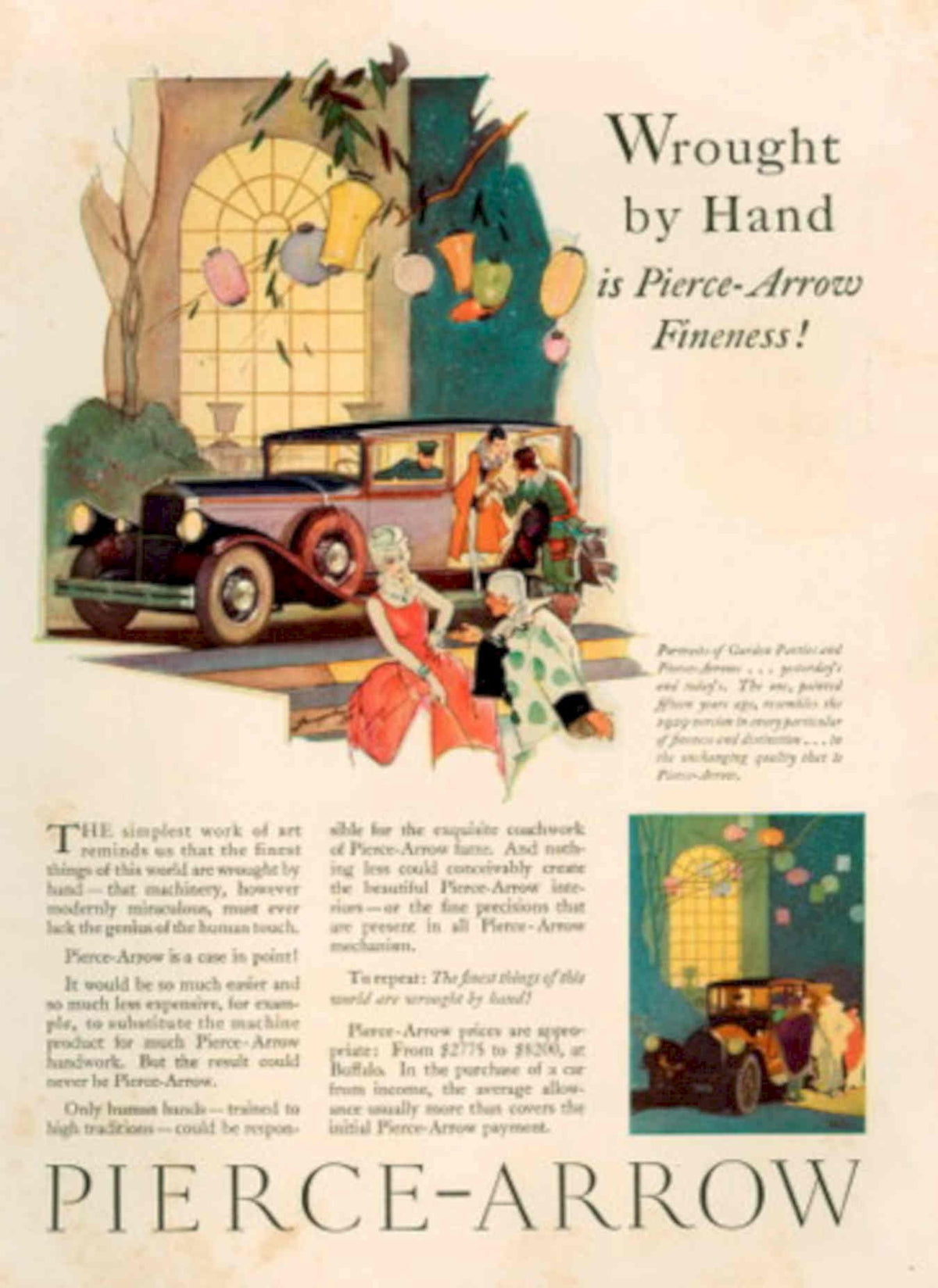 Pierce Arrow Coupe 1930s Vintage Retro Advert Poster