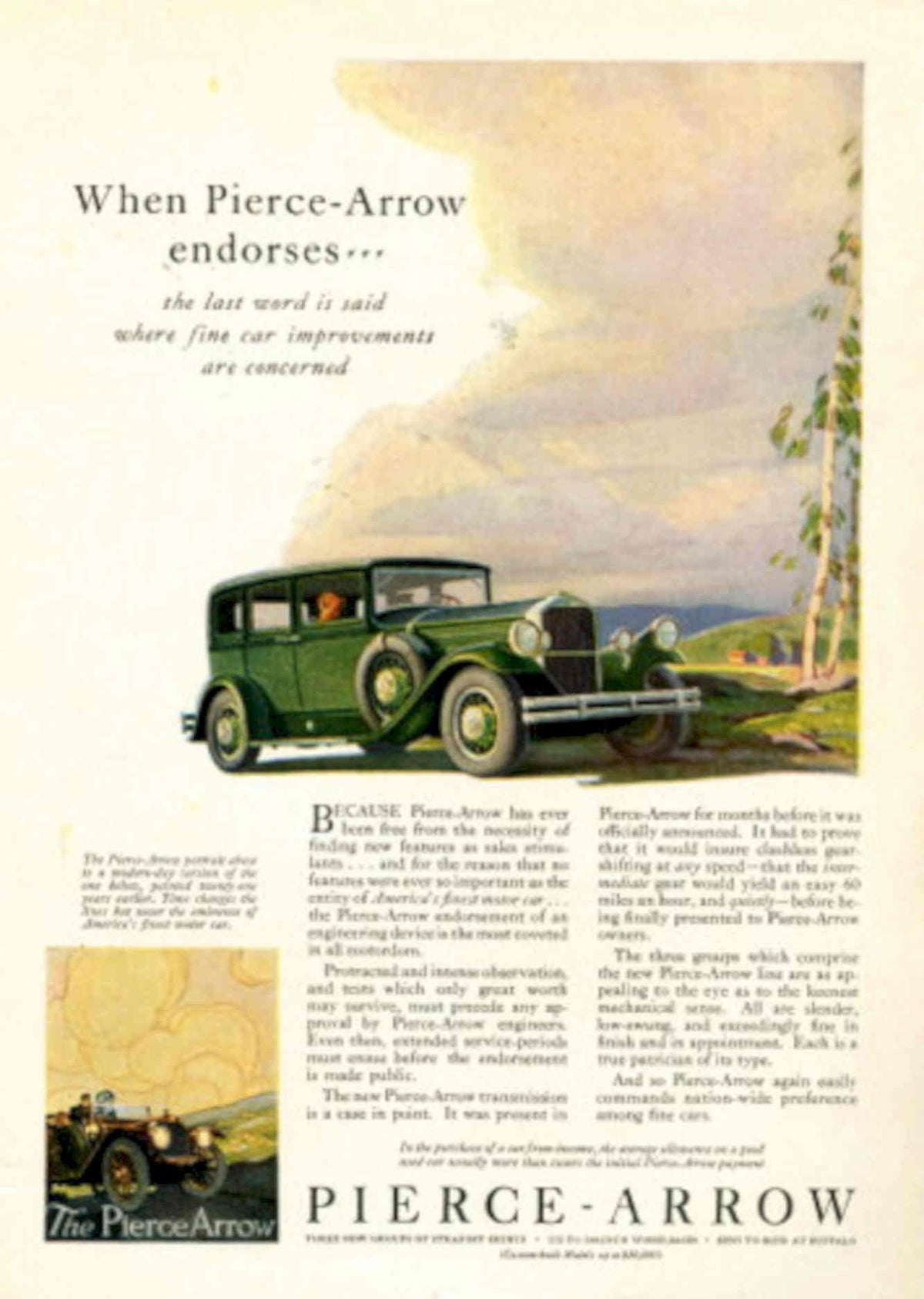 Pierce Arrow Sedan 1930s Vintage Retro Advert Poster