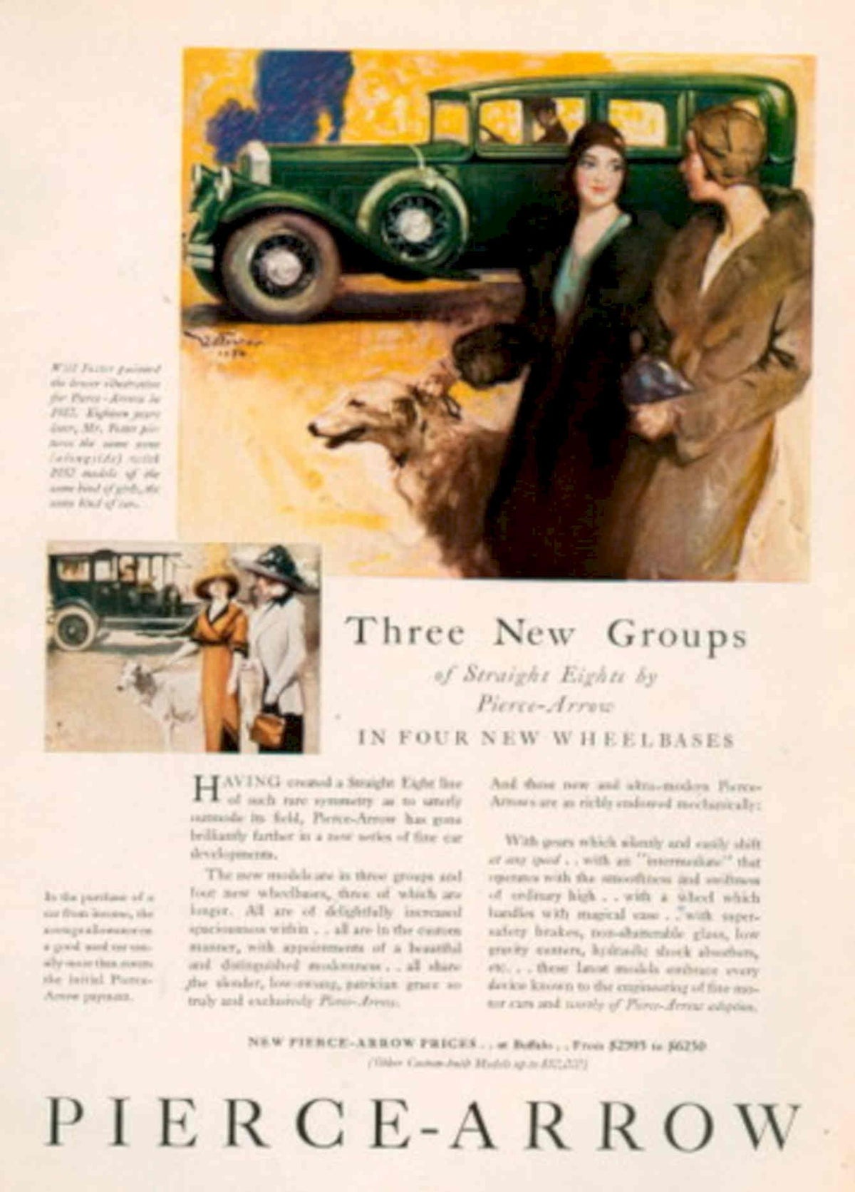 Pierce Arrow Six 1930s Vintage Retro Advert Poster