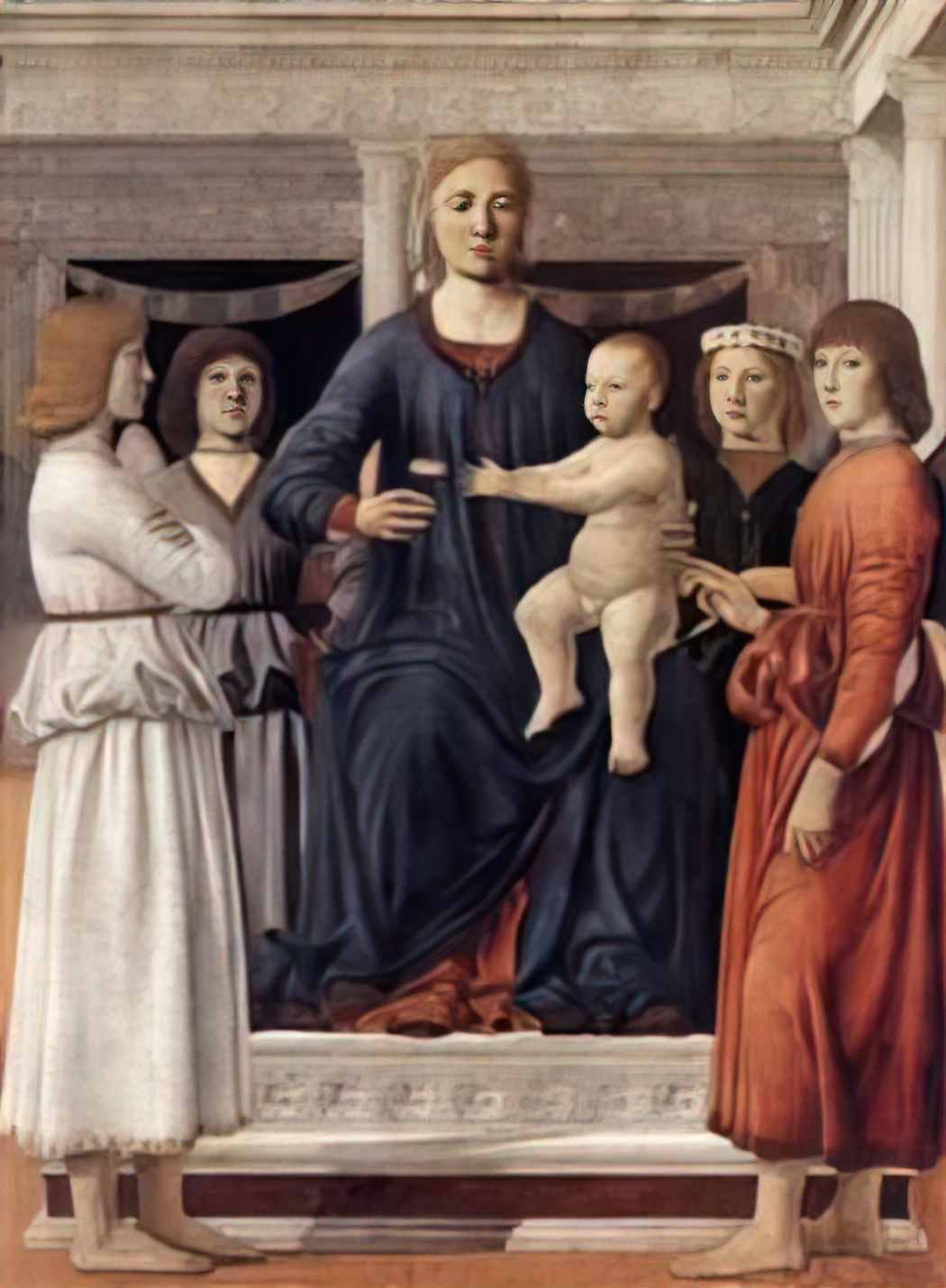 Piero della Francesca madonna and child attended by angels Art A4 Photo Print