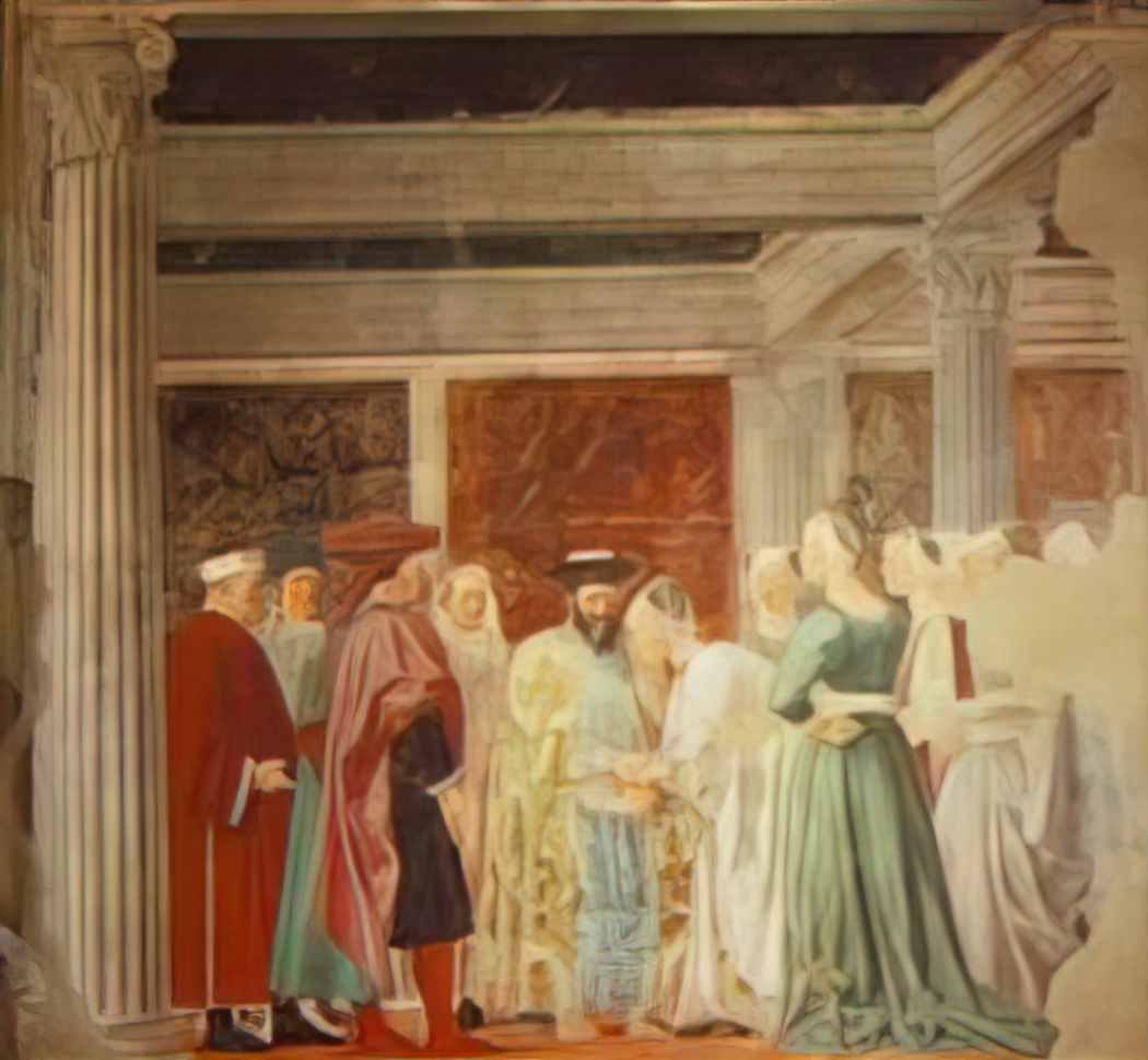Piero della Francesca meeting between the queen of sheba and king sol Art A4 Photo Print