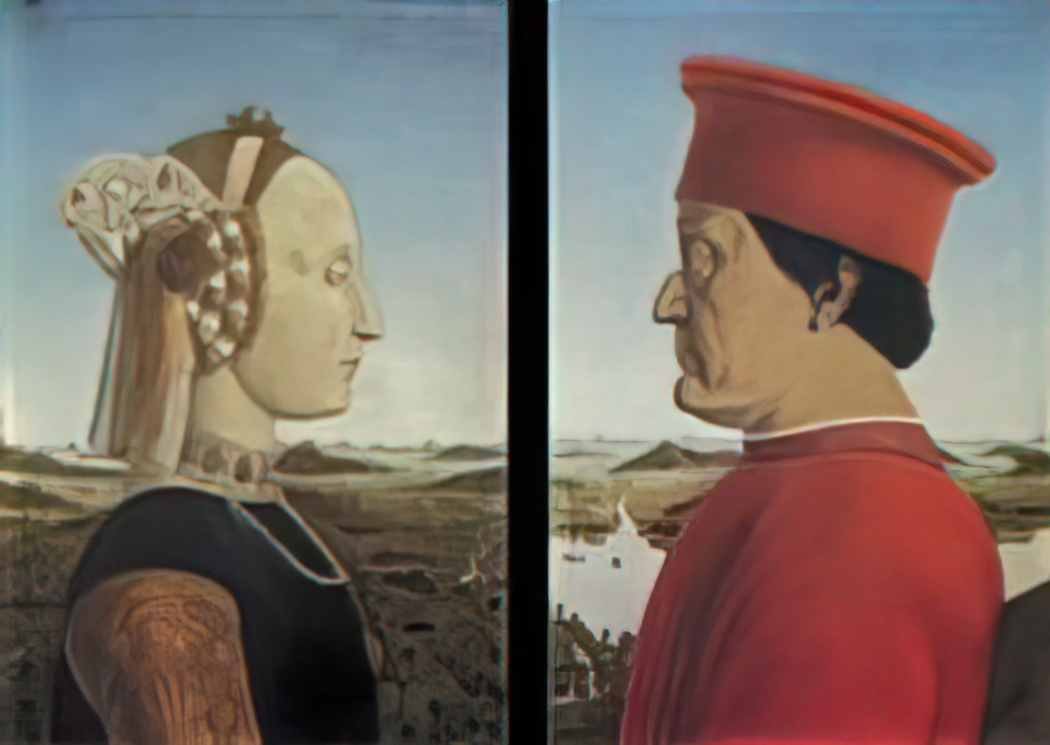 Piero della Francesca portraits federico da montefeltro and battista Art A4 Photo Print