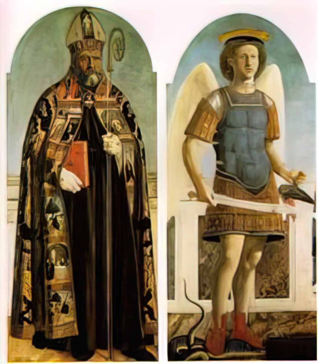 Piero della Francesca st augustine and st michael(1) Art A4 Photo Print