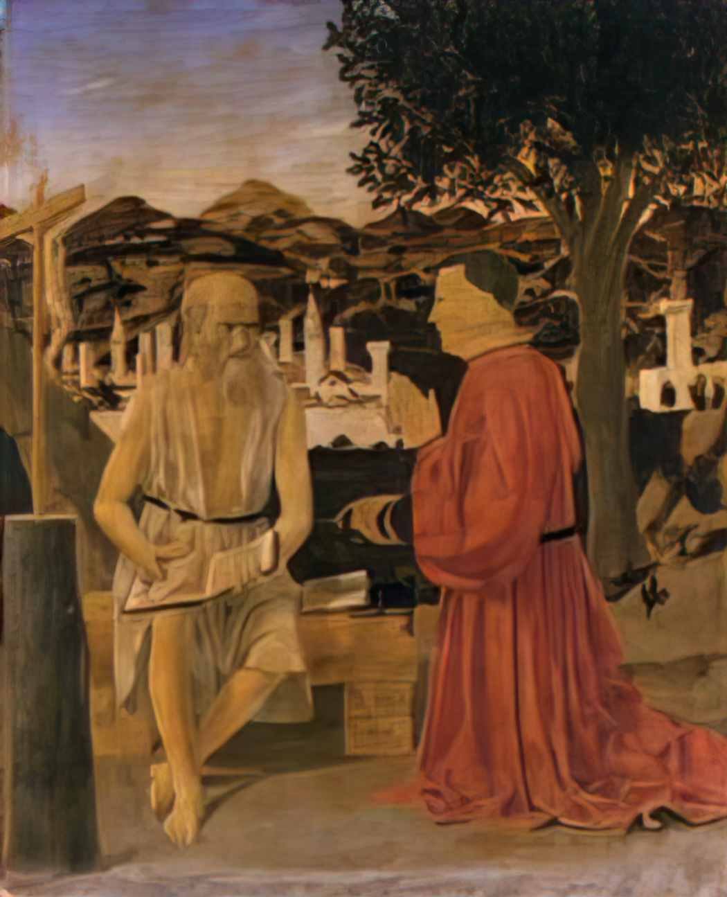 Piero della Francesca st jerome and a donor 1451 Art A4 Photo Print