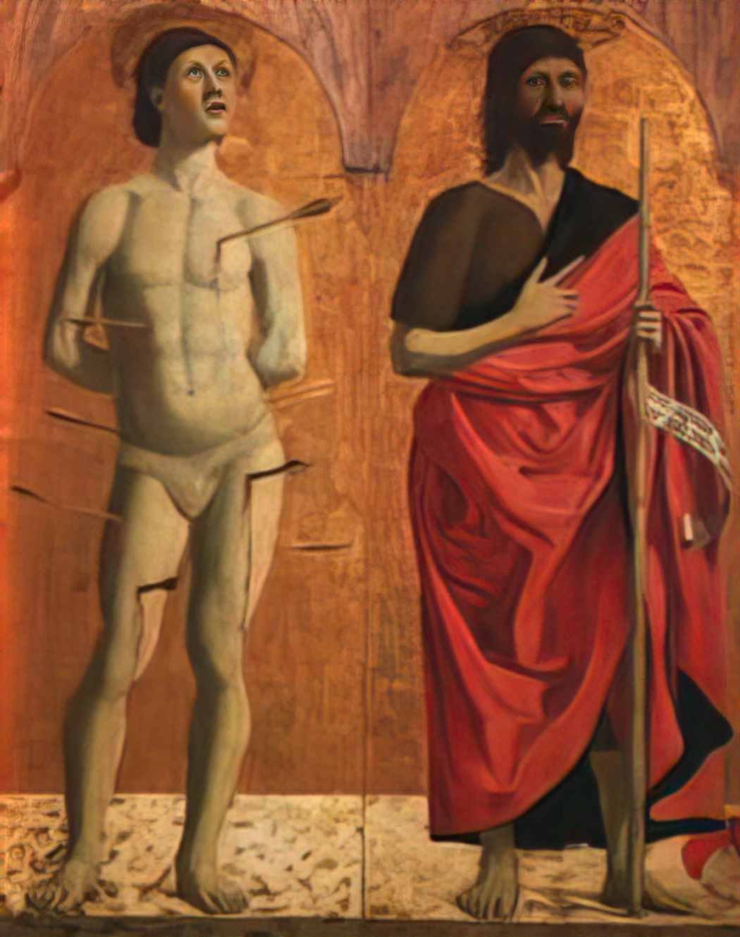 Piero della Francesca st sebastian and john the baptist(1) Art A4 Photo Print