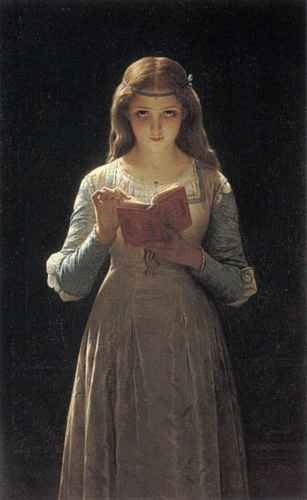 Pierre Auguste Cot Young Maiden Reading a Book A4 Photo Print