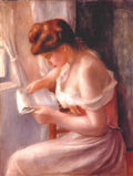 Pierre Auguste Renoir a girl reading 1891 Art A4 Photo Print