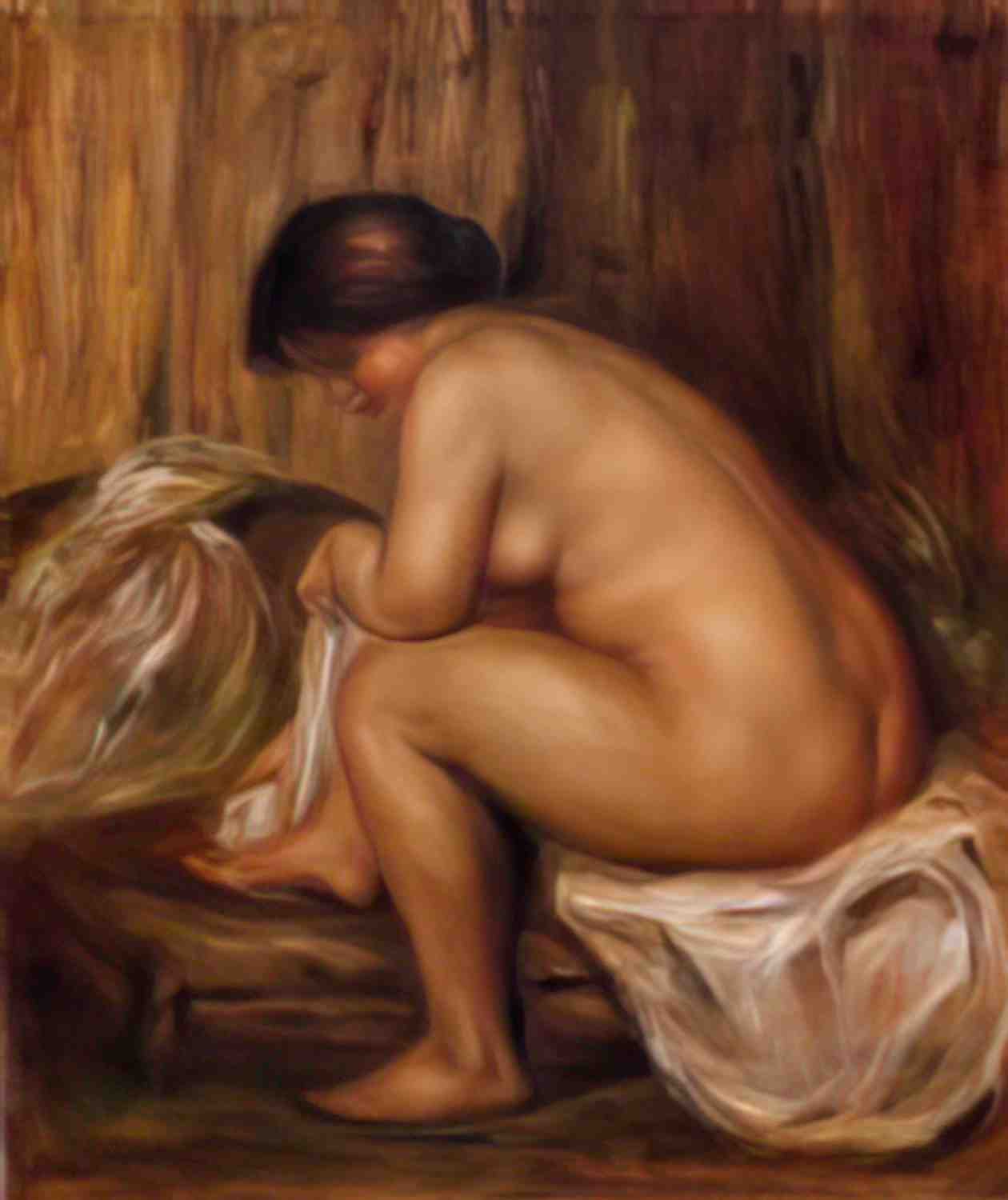 Pierre Auguste Renoir after bathing Art A4 Photo Print