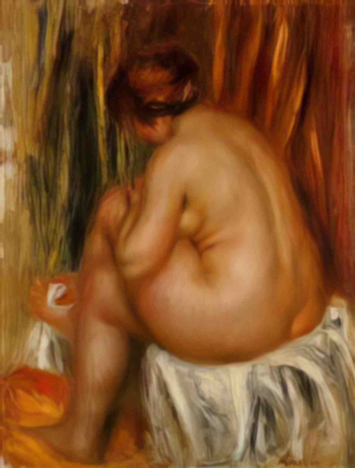 Pierre Auguste Renoir after bathing nude study 1910 Art A4 Photo Print