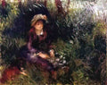 Pierre Auguste Renoir aline charigot with a dog 1880 Art A4 Photo Print