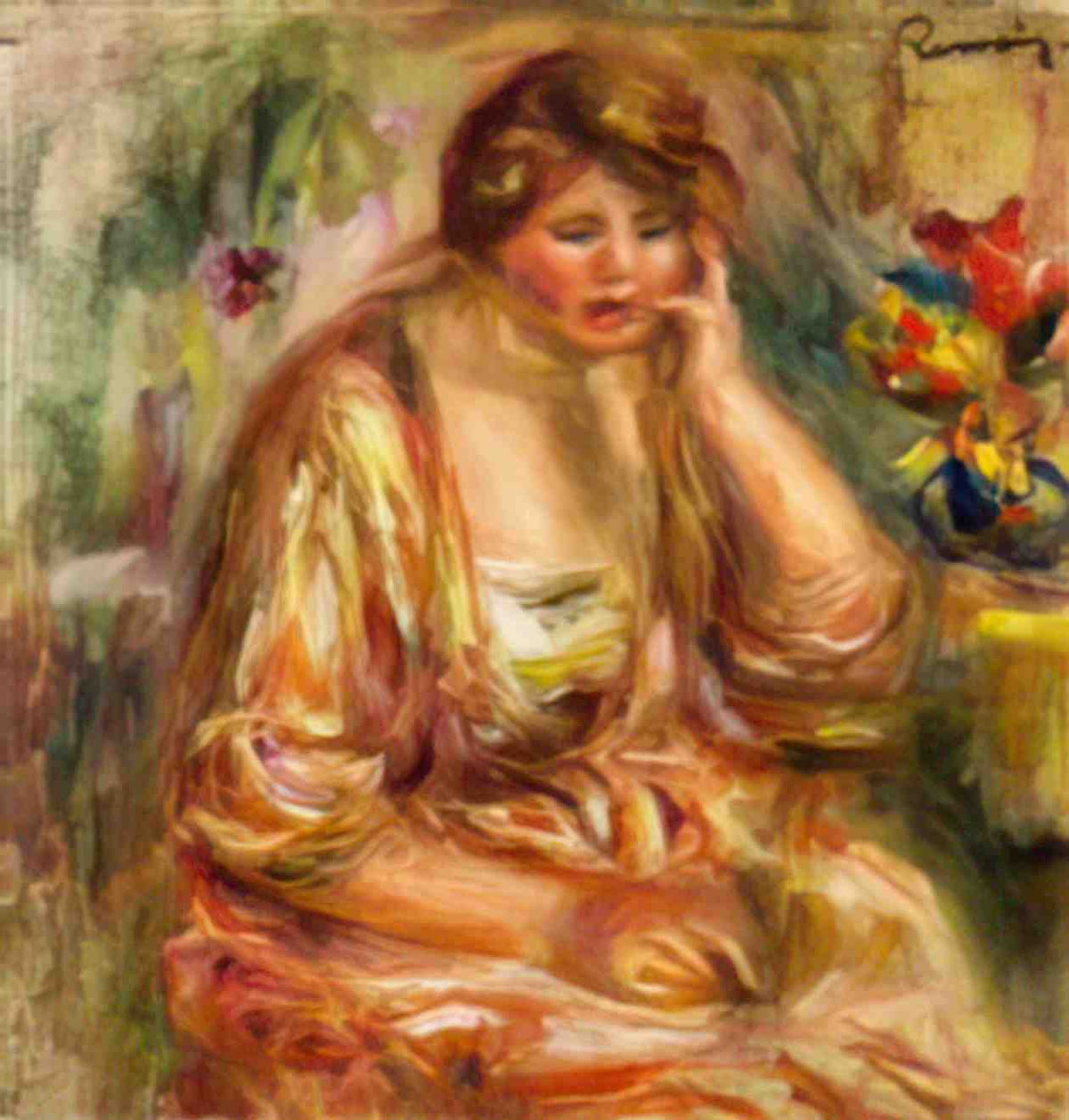 Pierre Auguste Renoir andree in a pink dress 1917 Art A4 Photo Print